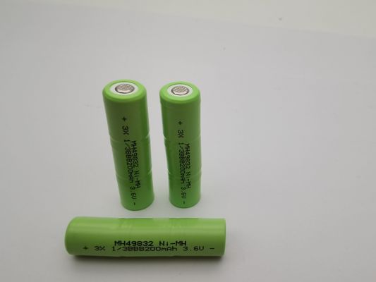UL 3.6V 200mAh NIMH রিচার্জেবল ব্যাটারি 1/3BBB কাস্টম NIMH ব্যাটারি প্যাক ব্যবহারের জন্য প্রস্তুত NIMH ব্যাটারি দীর্ঘ চক্র জীবন