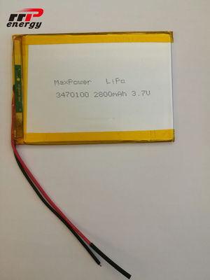2800mAh ক্যাপাসিটি লিথিয়াম পলিমার ব্যাটারি 3470100 3.7 ভি ল্যাপটপ নোটবুক অ্যাপ্লিকেশন